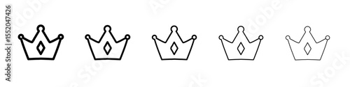 crown icon simple vector outline logo