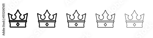 crown icon simple vector outline logo