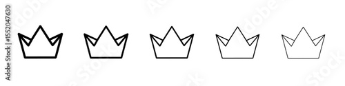 crown icon simple vector outline logo