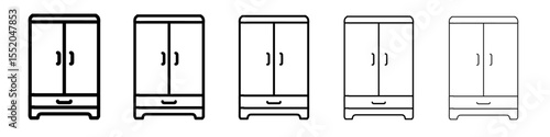 cupboard icon simple vector outline logo