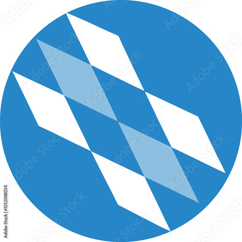 bavarian flag pattern in circular blue and white rhombus design, traditional vector symbol of bavaria culture and german heritage
