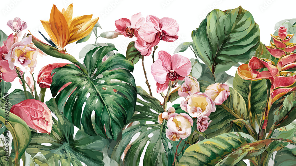 Naklejka premium Beautiful red, yellow, and white tulips blossom in a vibrant spring garden