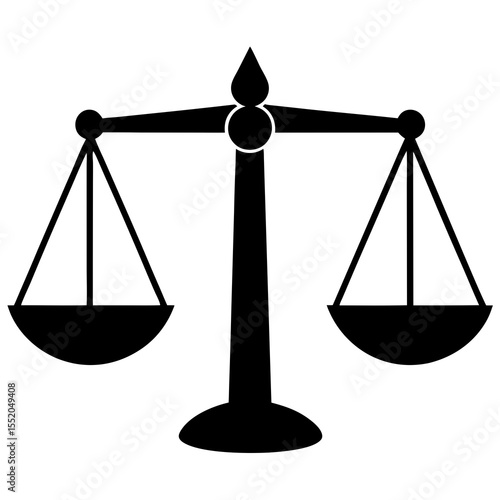 Black Silhouette of Scales of Justice Symbolizing Fairness and Legal Balance