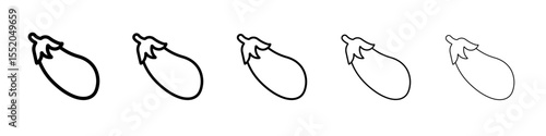 egg plant icon simple vector outline logo