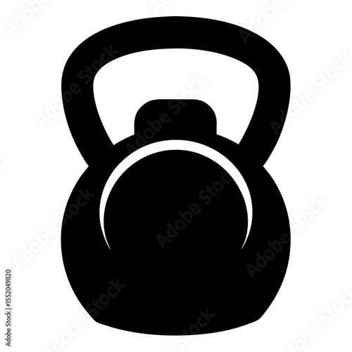 Black Silhouette of a Kettlebell for Strength Training and Fitness