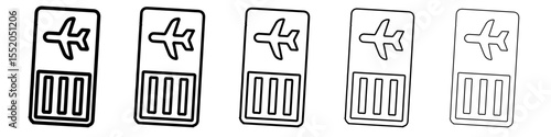 flight ticket icon simple vector outline logo