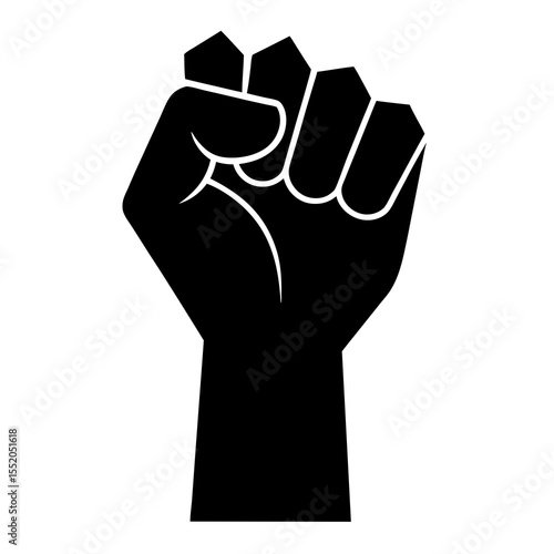 Black fist raised in protest symbolizing solidarity strength and resistance against oppression