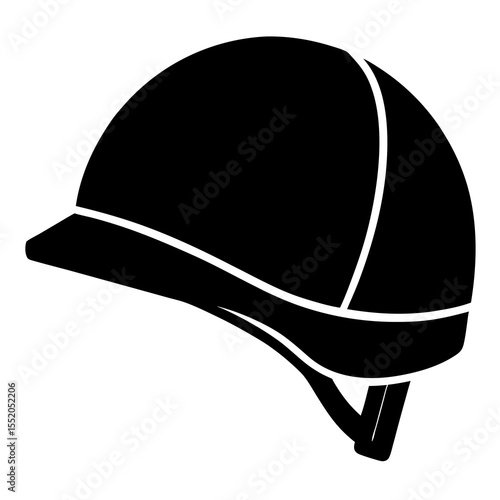 Black Equestrian Helmet Icon for Horseback Riding Safety and Protection