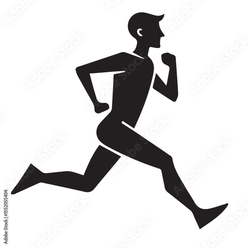 A simple black silhouette of a runner in motion, legs extended and arms bent. Illustrative editorial content, resembling a clip art image, set on white.