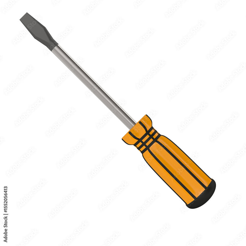 Fototapeta premium Screwdriver on white background. Isolated 3D illustration