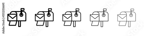 mail box icon simple vector outline logo
