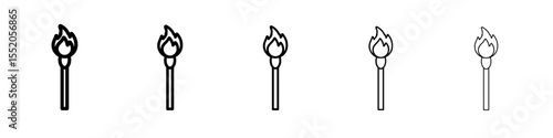 match stick icon simple vector outline logo
