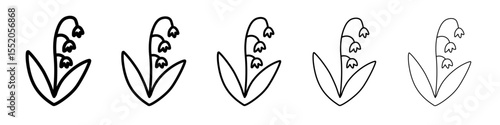 may lily icon simple vector outline logo