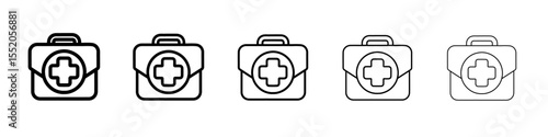 med kit icon simple vector outline logo