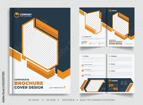 Clean Business Brochure Layout 4 Page Corporate Profile Template