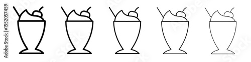 milk shake icon simple vector outline logo