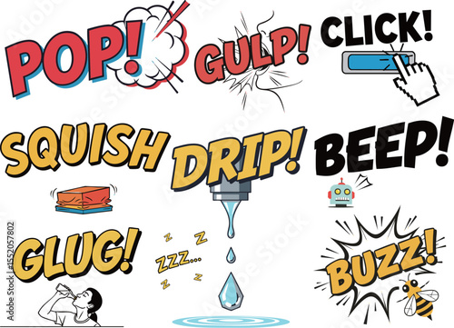 YouTube動画素材 アメコミ風オノマトペ・効果音セット - Comic Book Sound Effects: Everyday and Funny Noises