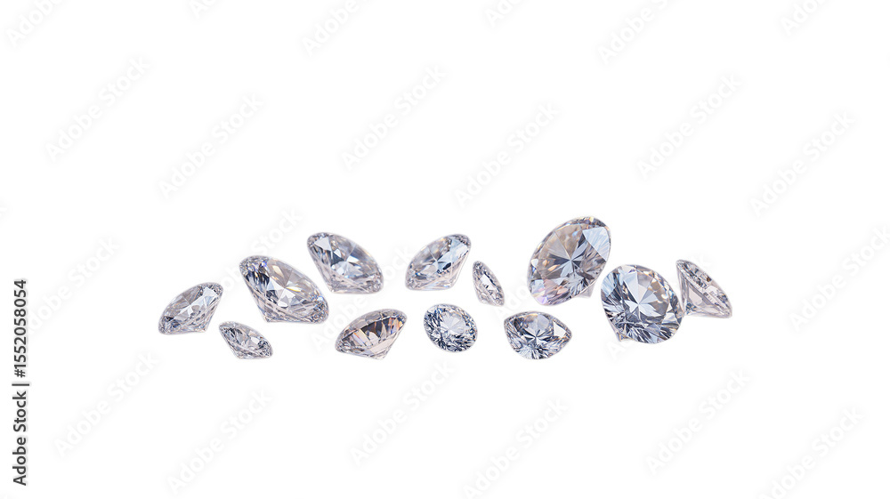 Various Diamond Cuts Isolated on transparent background Various Diamond Cuts Isolated on transparent background