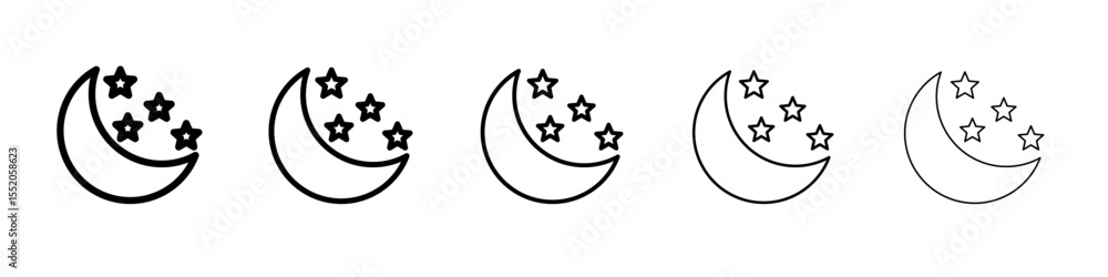 Fototapeta premium moon and star icon simple vector outline logo