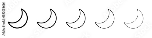 moon icon simple vector outline logo