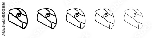 motorcycle helmet icon simple vector outline logo