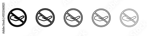 no begging icon simple vector outline logo
