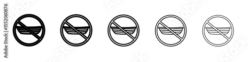 no boat icon simple vector outline logo
