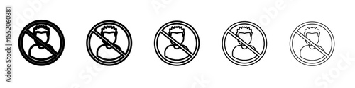 no boy icon simple vector outline logo
