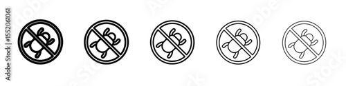 no bug icon simple vector outline logo