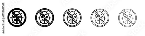 no bug icon simple vector outline logo