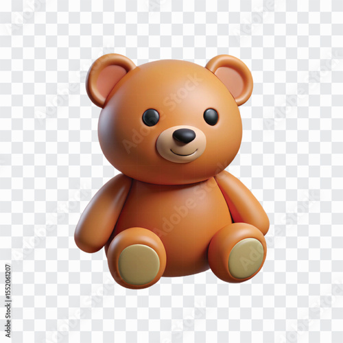 3D Teddy Bear Icon PNG | Cute Plush Toy, Baby Gift, Childhood Comfort Illustration