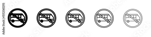 no bus icon simple vector outline logo