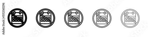 no calendar icon simple vector outline logo