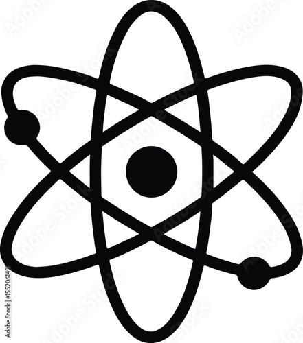 Silhouette Atom icon science physics chemistry symbol Vector Illustration