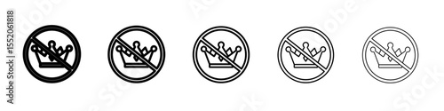 no crown icon simple vector outline logo