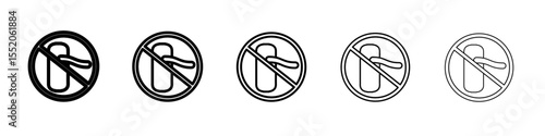 no door lock icon simple vector outline logo