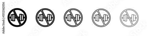 no gym equiment icon simple vector outline logo