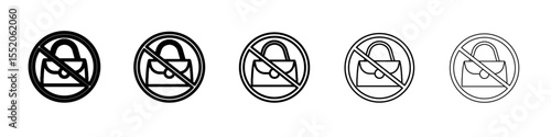 no hand bag icon simple vector outline logo