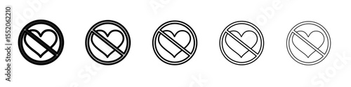 no heart icon simple vector outline logo