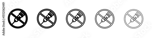 no injection icon simple vector outline logo