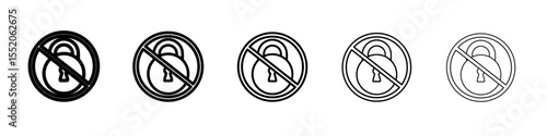 no lock icon simple vector outline logo