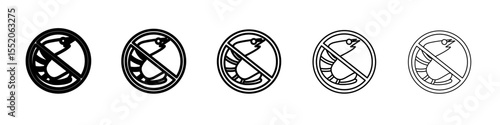 no shrimp icon simple vector outline logo