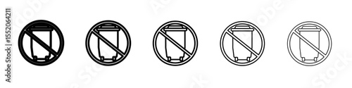 no trash can icon simple vector outline logo