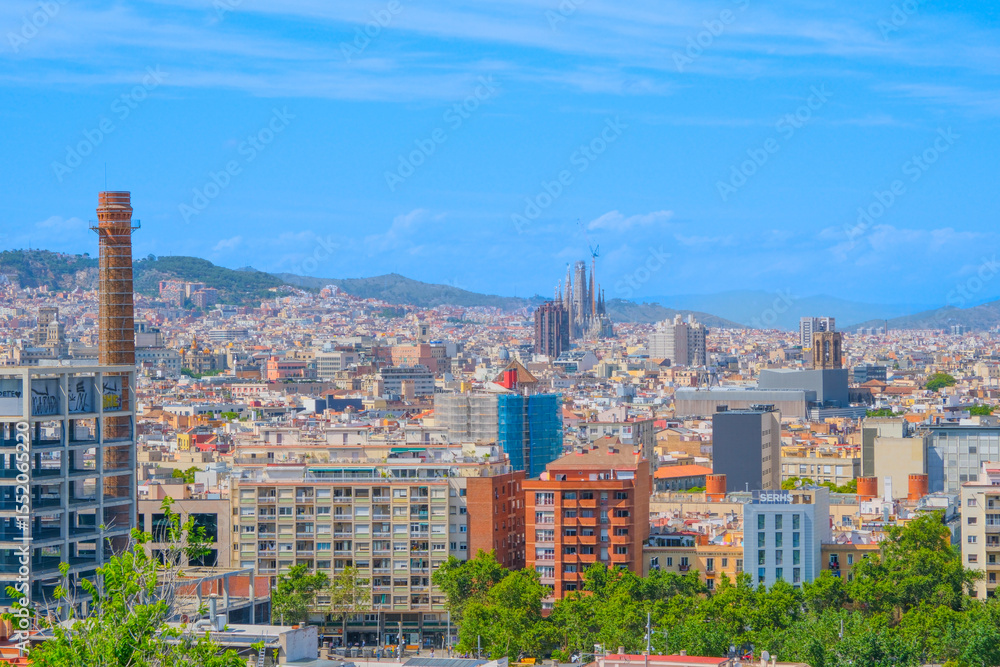 Naklejka premium Panorama view of Barcelona, Spain