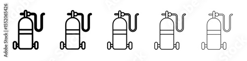 oxygen cylinder icon simple vector outline logo