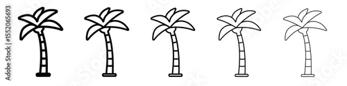 palm tree icon simple vector outline logo