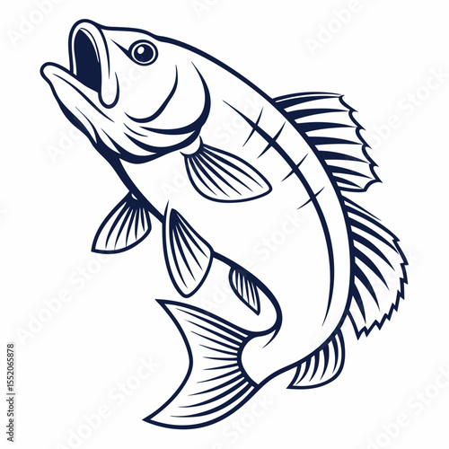 A vibrant blue tuna vector illustration captures an aquatic animal's fin and silhouette in the ocean