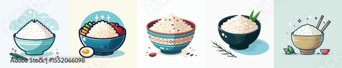 vector of a bowl of rice