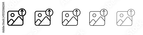 photo upload icon simple vector outline logo