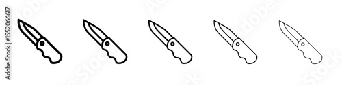 pocket knife icon simple vector outline logo